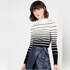 Ted Baker Wanada Strip Mock Neck Sweater